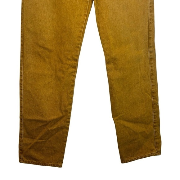 Vintage Y2K High Waist Straight Leg Armani Mustard Yellow Jeans Size 34 - Picture 2 of 14